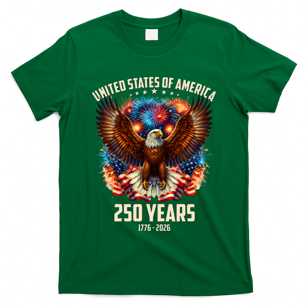United States 250 Years 1776-2026  Fireworks Eagle T-Shirt