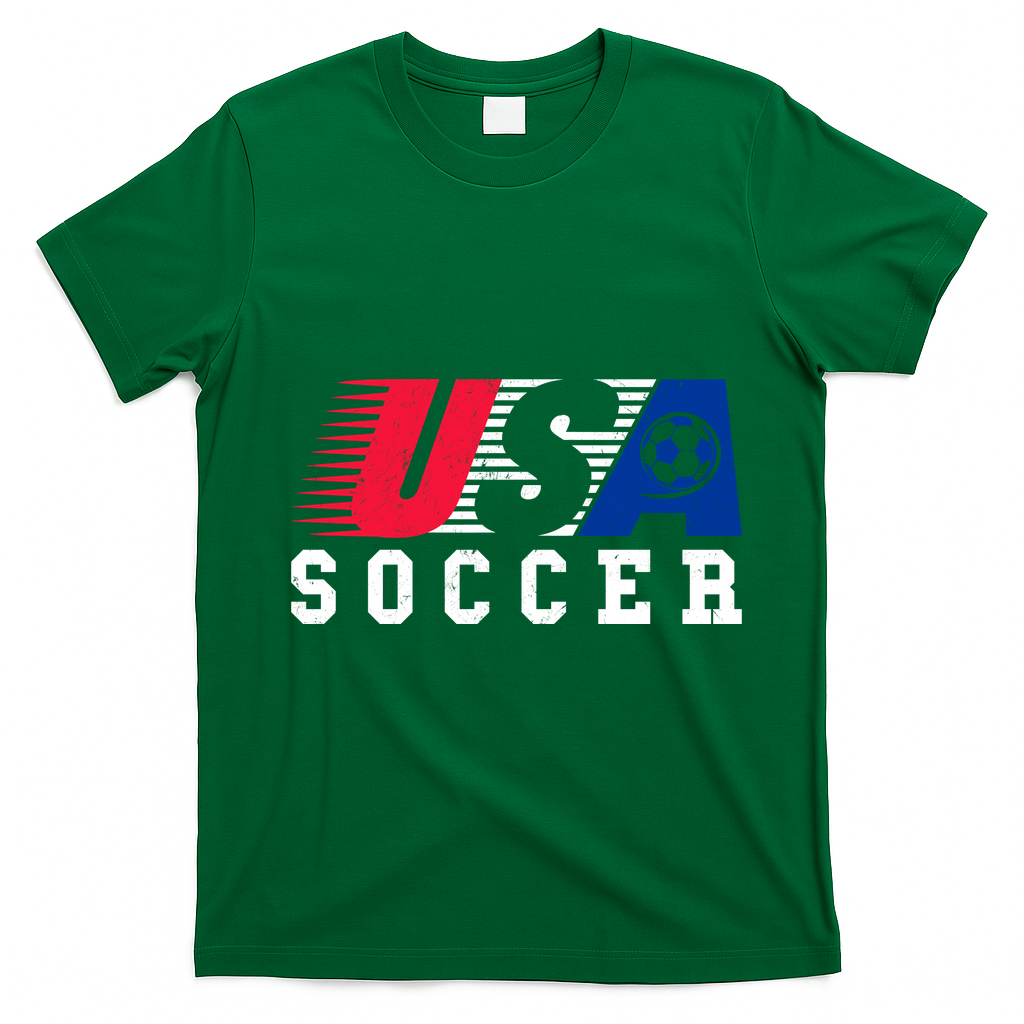USA Soccer Fan American Football T-Shirt - Irish Green