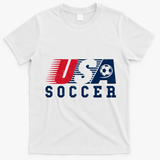 USA Soccer Fan American Football T-Shirt - White