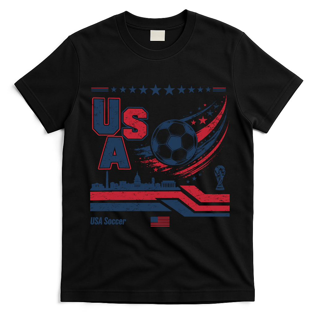 USA Soccer Fan Gear Capitol T-Shirt - Black