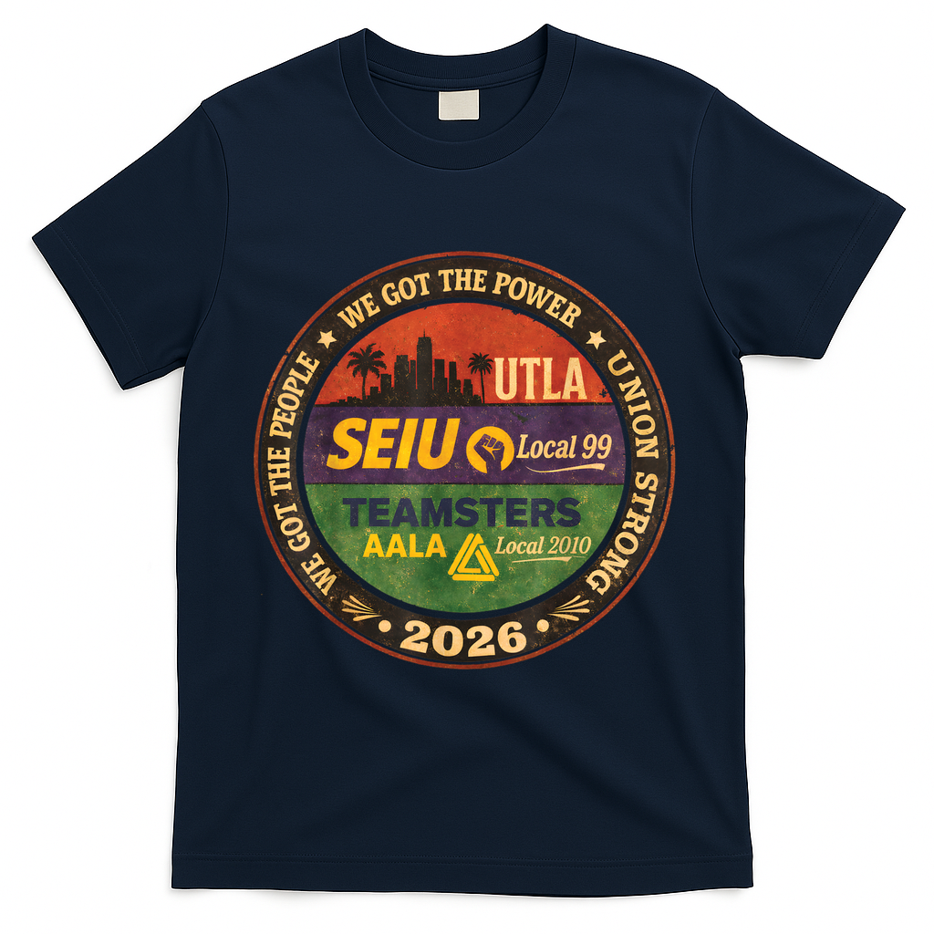 Union Strog Labor Movement UTLA T-Shirt - Navy