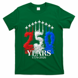 United States Semiquincentennial 250 Years 1776-2026 Fighter Jet Smoke T-Shirt
