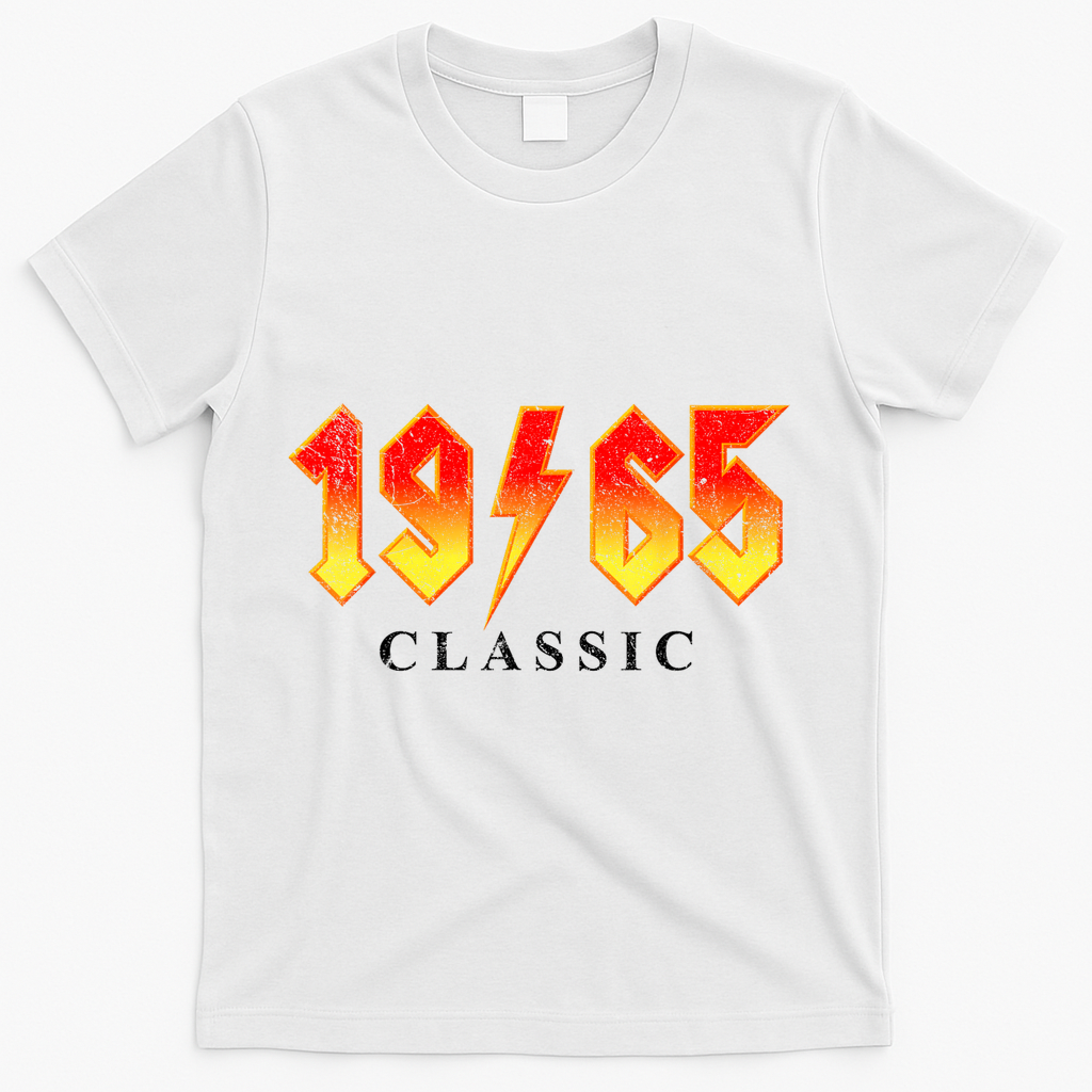 Vintage 1965 Classic Rock Birthday T-Shirt - White