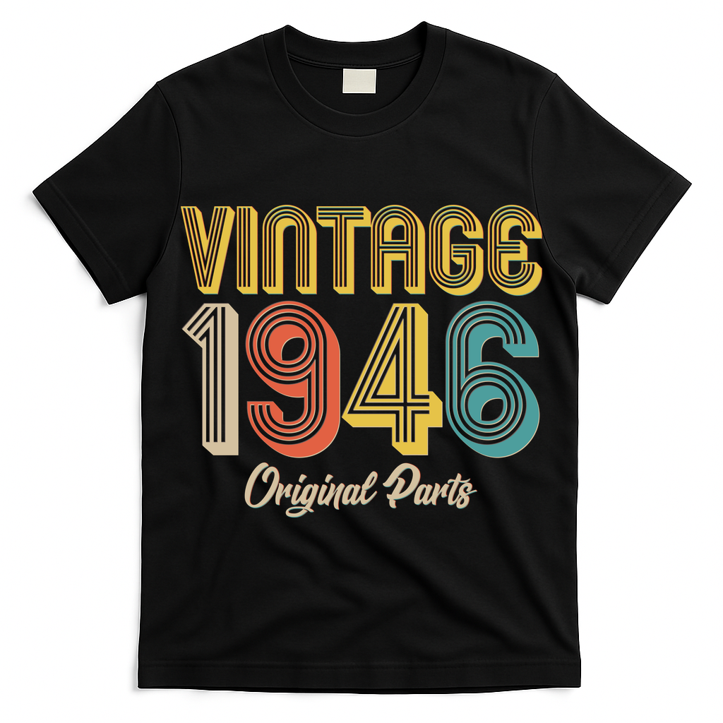 Vintage 1946 Original Parts Retro 80th Birthday  T-Shirt