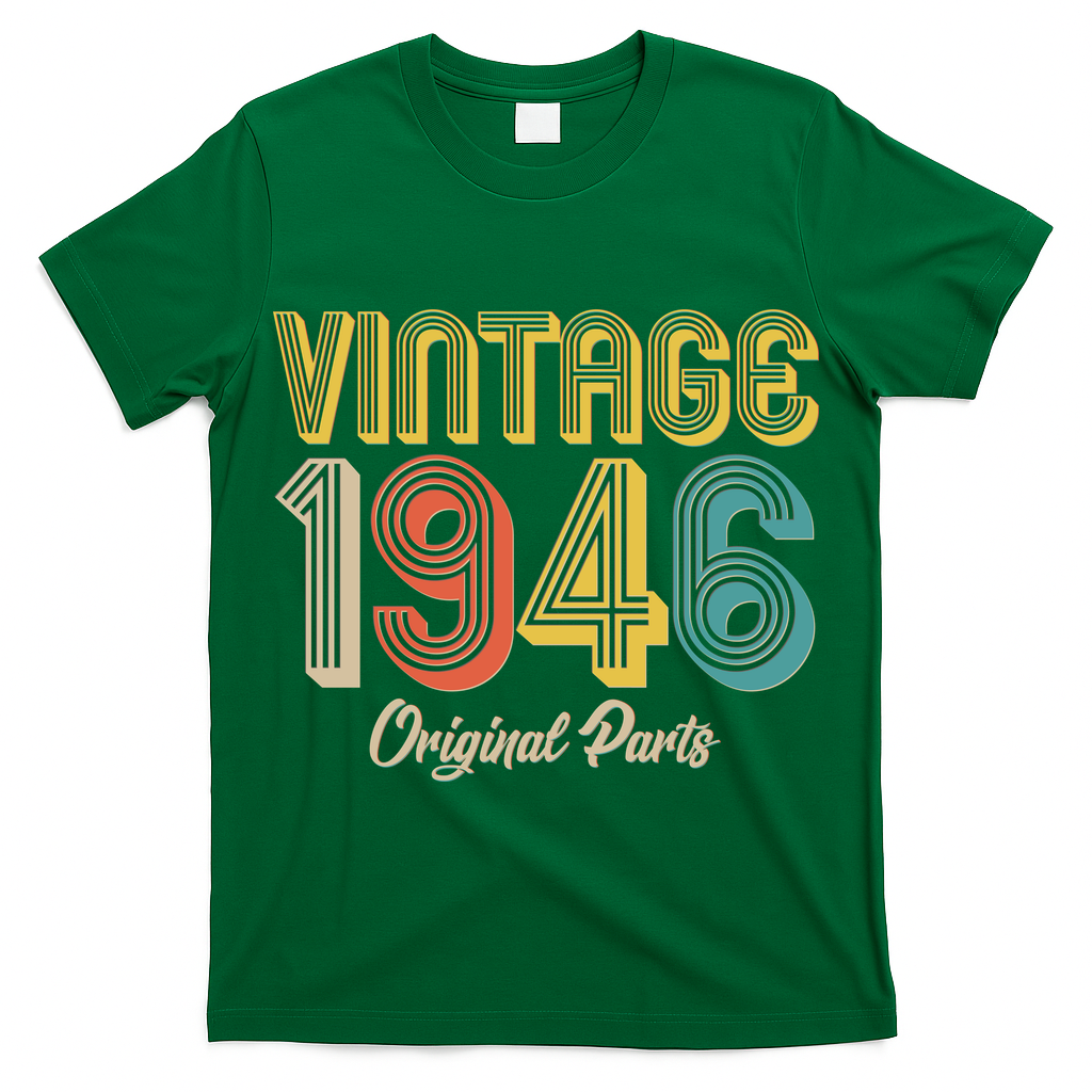 Vintage 1946 Original Parts Retro 80th Birthday  T-Shirt