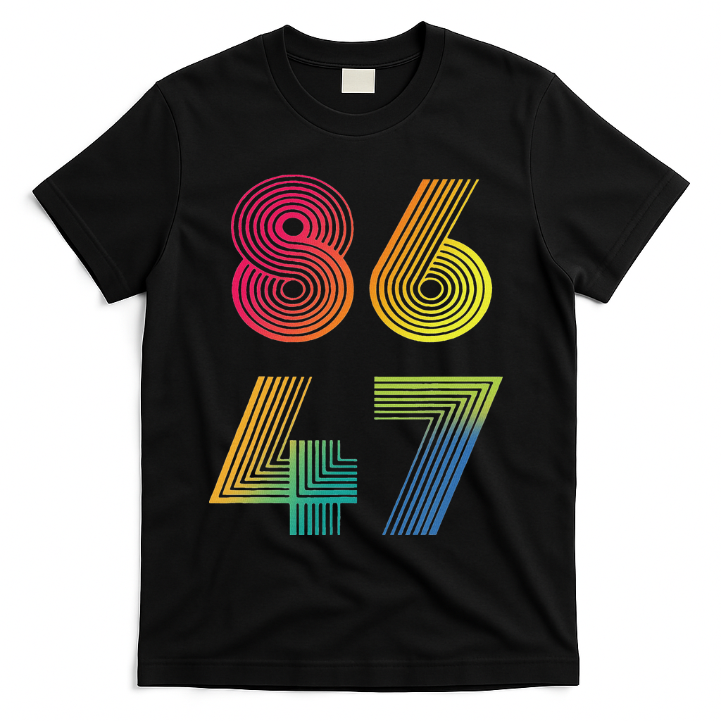 Vintage 86 47 Tie Dye Anti Trump 47 Anti Trump President T-Shirt - Black