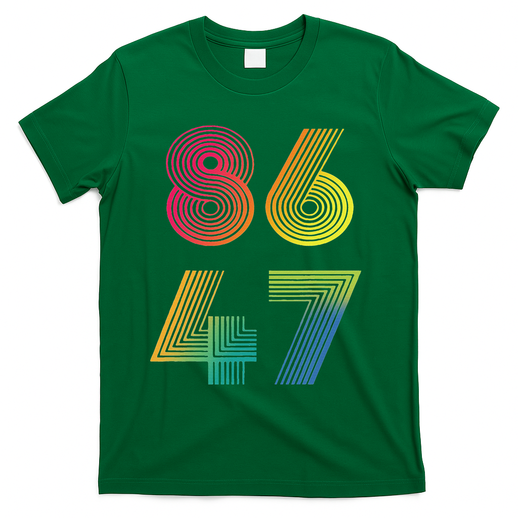 Vintage 86 47 Tie Dye Anti Trump 47 Anti Trump President T-Shirt - Green