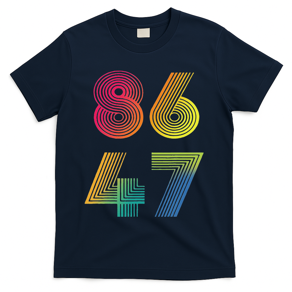 Vintage 86 47 Tie Dye Anti Trump 47 Anti Trump President T-Shirt - Navy