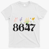 Vintage 86 47 Anti-Trump Flower President T-Shirt - White