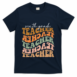 Vintage Autumn Foliage Appreciation for 6th Grade Educators T-Shirt - Navy