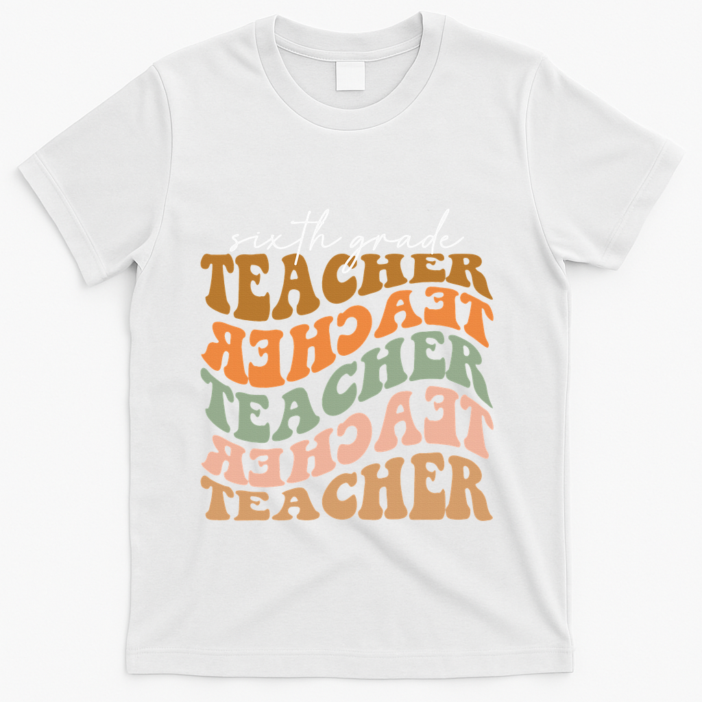 Vintage Autumn Foliage Appreciation for 6th Grade Educators T-Shirt - White