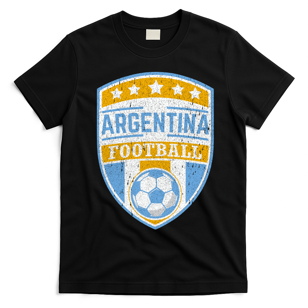 Vintage Argentina Football Soccer T-Shirt - Black