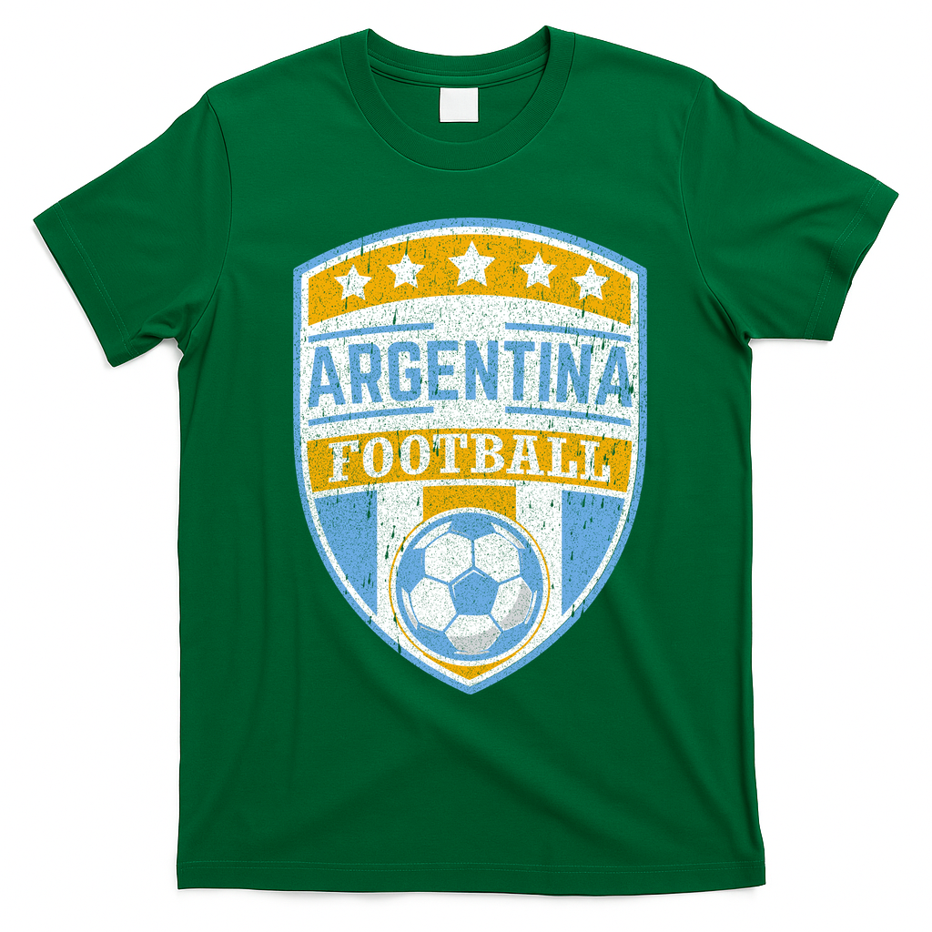 Vintage Argentina Football Soccer T-Shirt - Irish Green