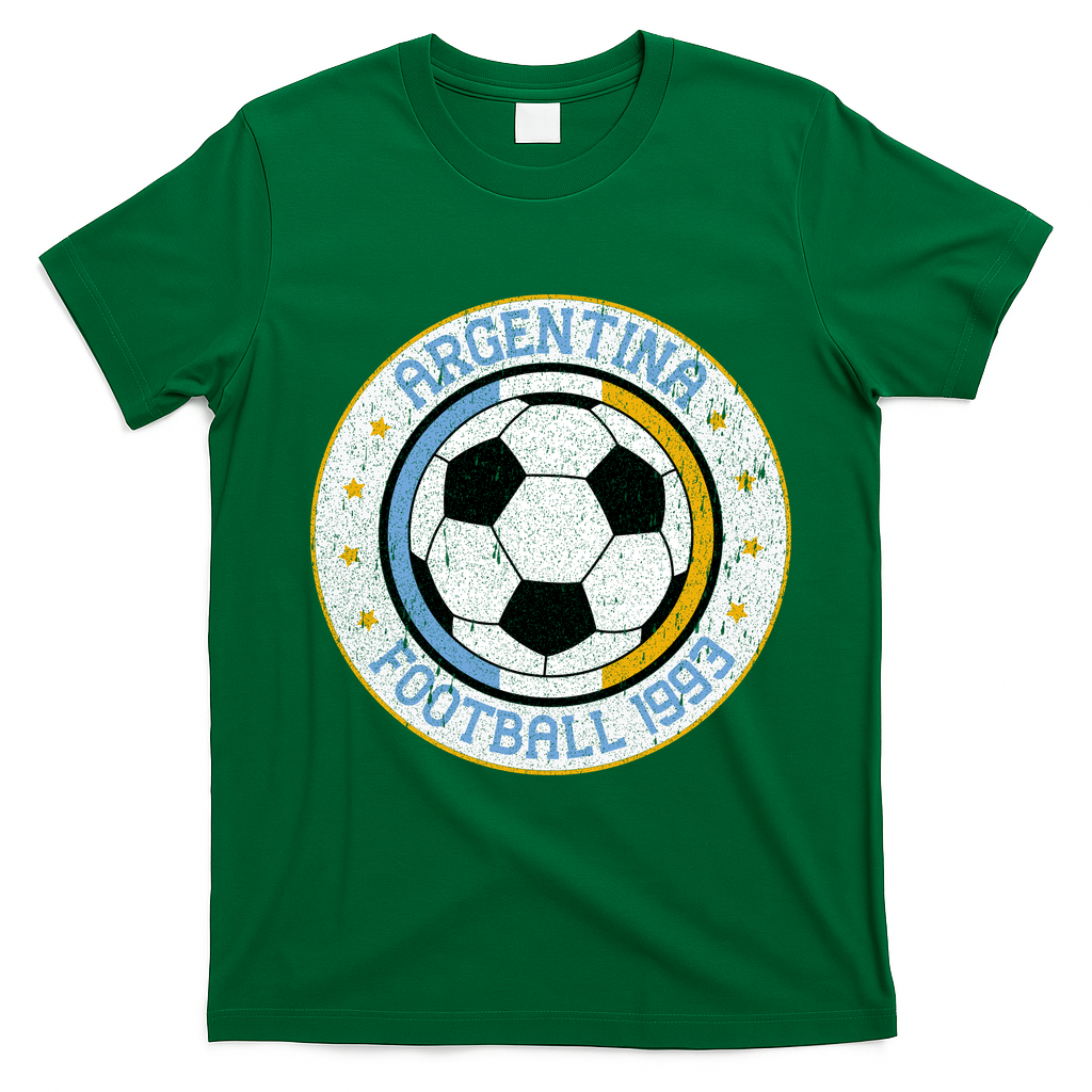 Vintage Argentina Football 1993 Soccer T-Shirt - Irish Green