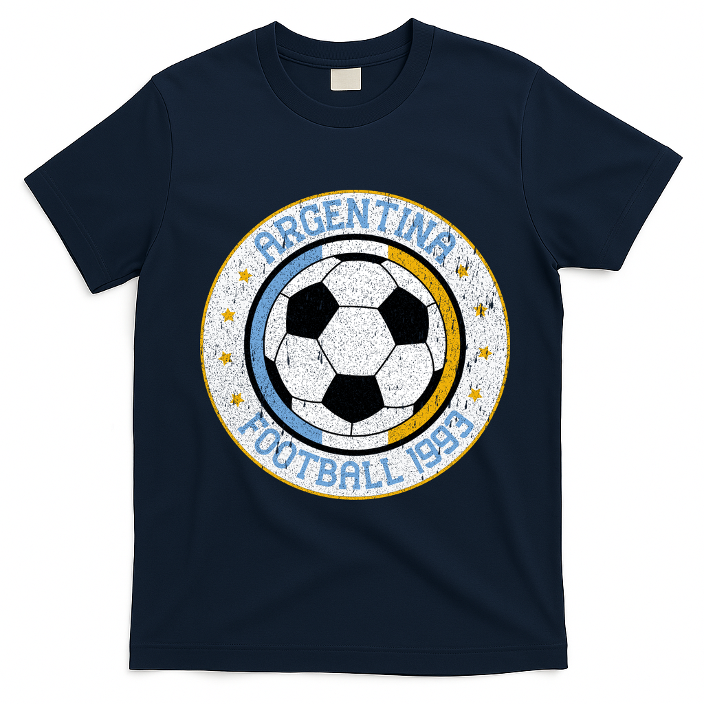 Vintage Argentina Football 1993 Soccer T-Shirt - Navy Blue