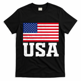 Vintage American Flag Graphic Patriotic Celebrations T-Shirt - Black