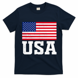 Vintage American Flag Graphic Patriotic Celebrations T-Shirt - Navy Blue