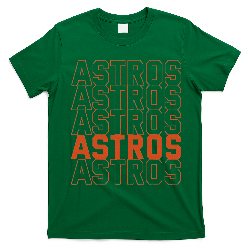Vintage Astros Retro Style Name Sports Fan T-Shirt - Irish Green