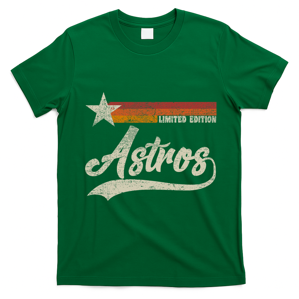 Vintage Astros Retro Style Limited Edition Star T-Shirt - Irish Green