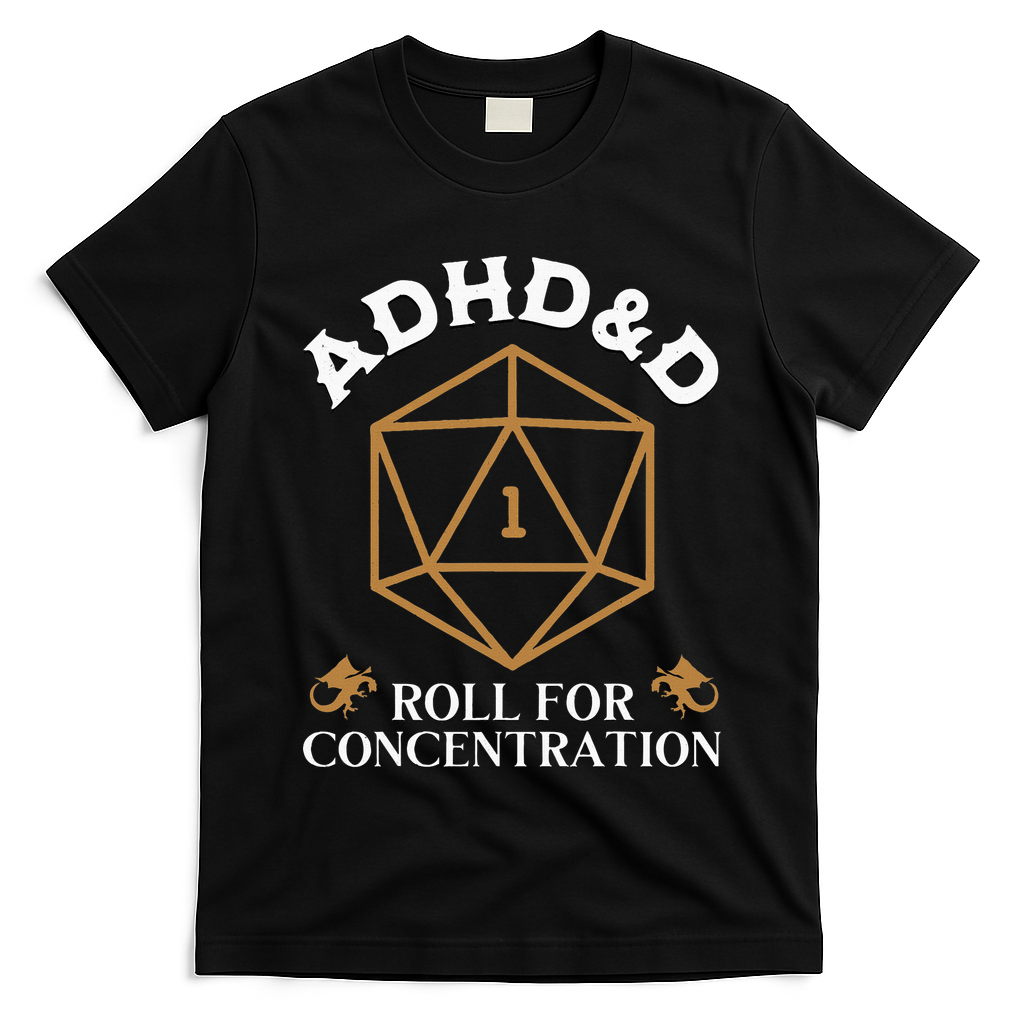 Vintage Adhd&D Roll For Concentration Dnd T-Shirt