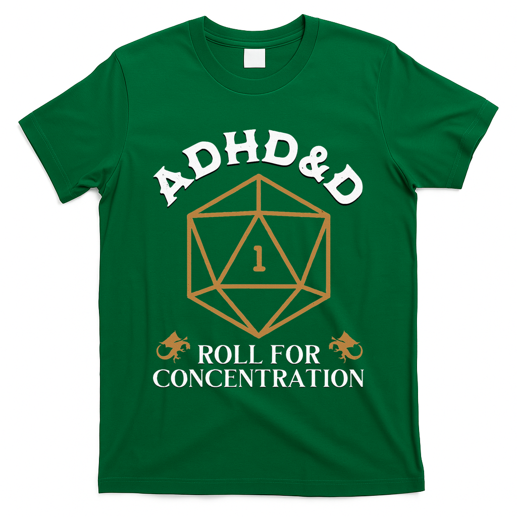 Vintage Adhd&D Roll For Concentration Dnd T-Shirt