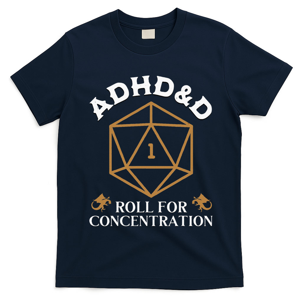 Vintage Adhd&D Roll For Concentration Dnd T-Shirt