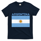 Vintage Argentina Sun Flag T-Shirt - Navy Blue