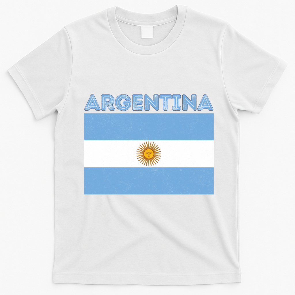 Vintage Argentina Sun Flag T-Shirt - White
