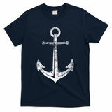 Vintage Anchor Summer Sailing Design T-Shirt - Navy