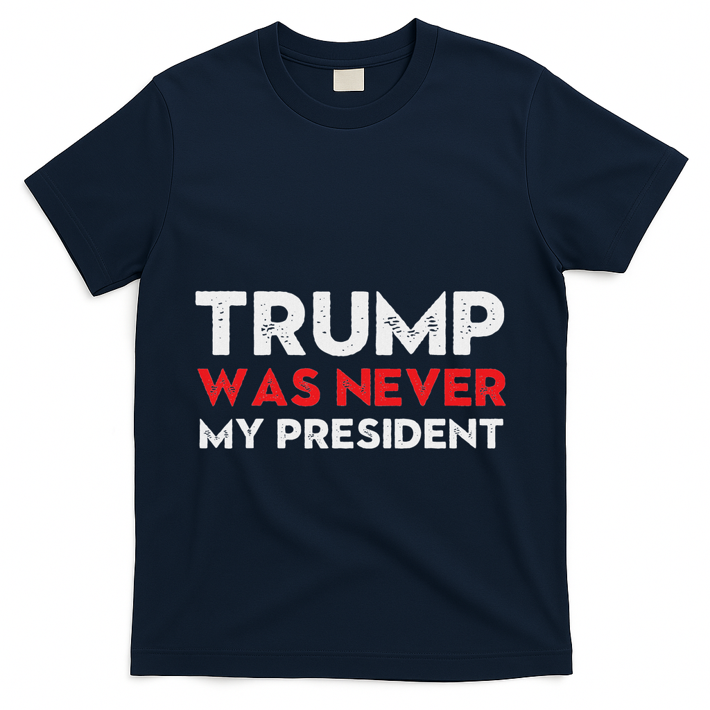 Vintage Anti Trump Was Never My President Trump Lost 8645 T-Shirt - Navy