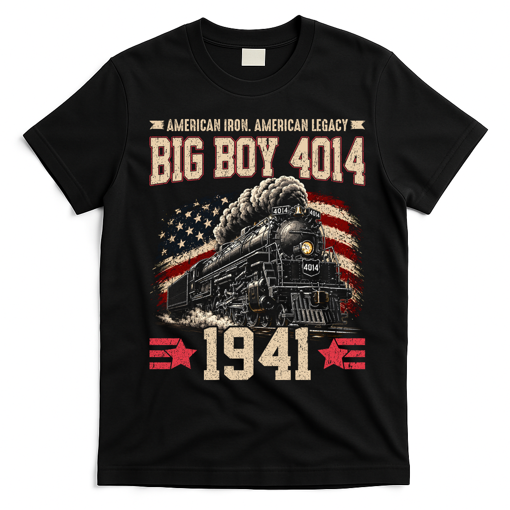 Vintage Big Boy 4014 American Locomotive 1941 T-Shirt - Black