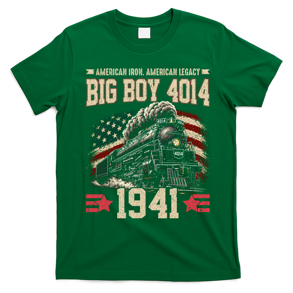 Vintage Big Boy 4014 American Locomotive 1941 T-Shirt - Irish Green
