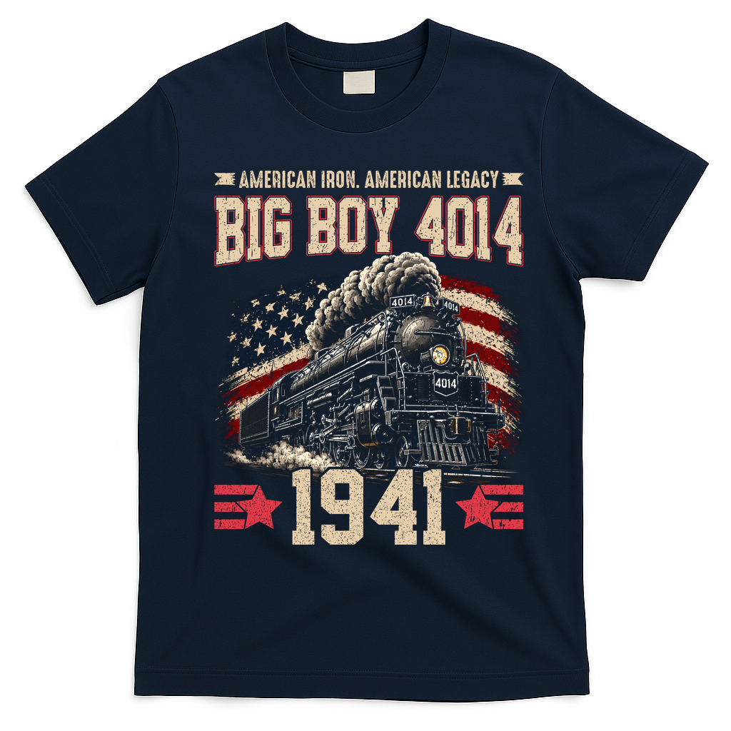 Vintage Big Boy 4014 American Locomotive 1941 T-Shirt - Navy Blue