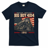 Vintage Big Boy 4014 Steam Locomotive American Pride T-Shirt - Navy Blue