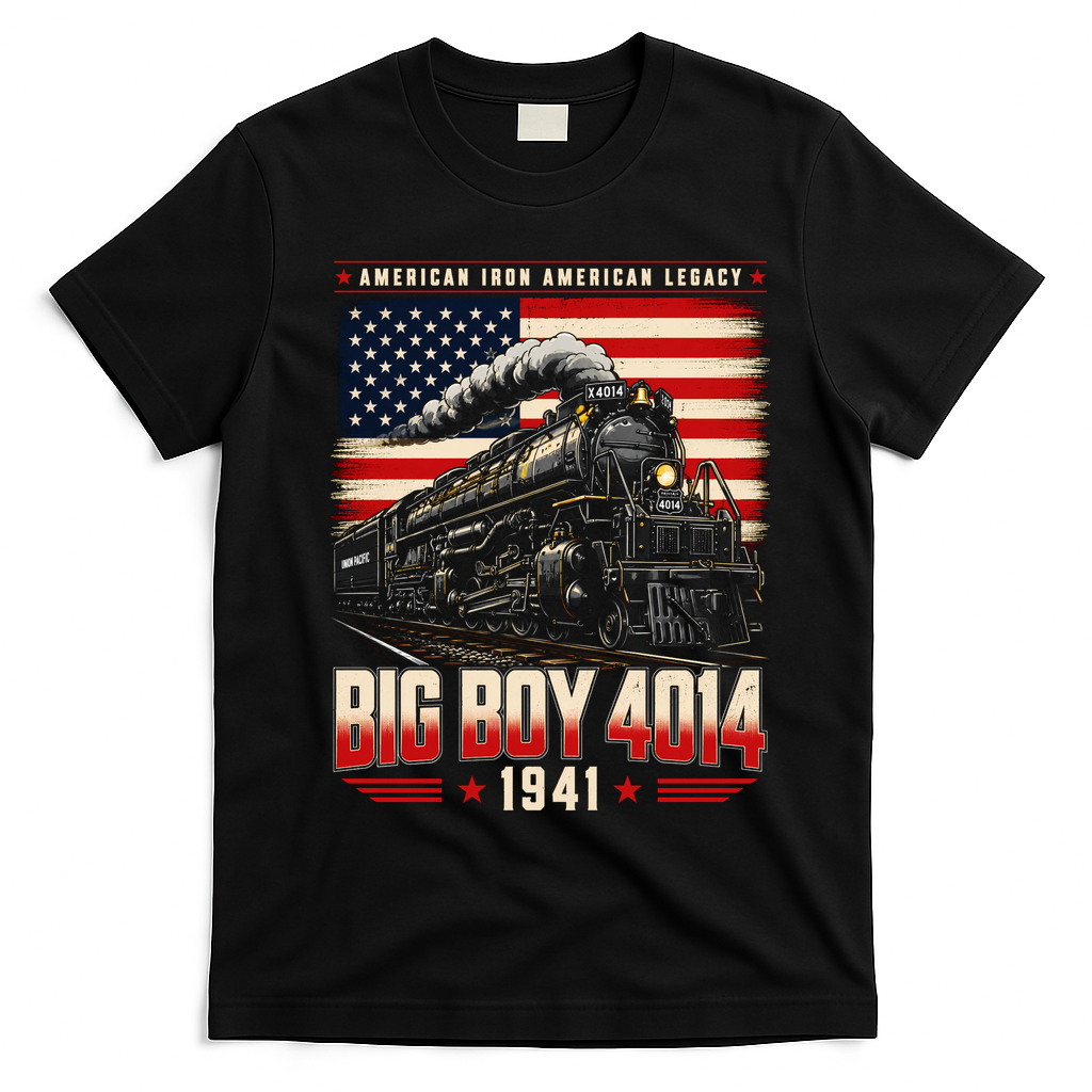 Vintage Big Boy 4014 American Steam Locomotive 1941 T-Shirt - Black