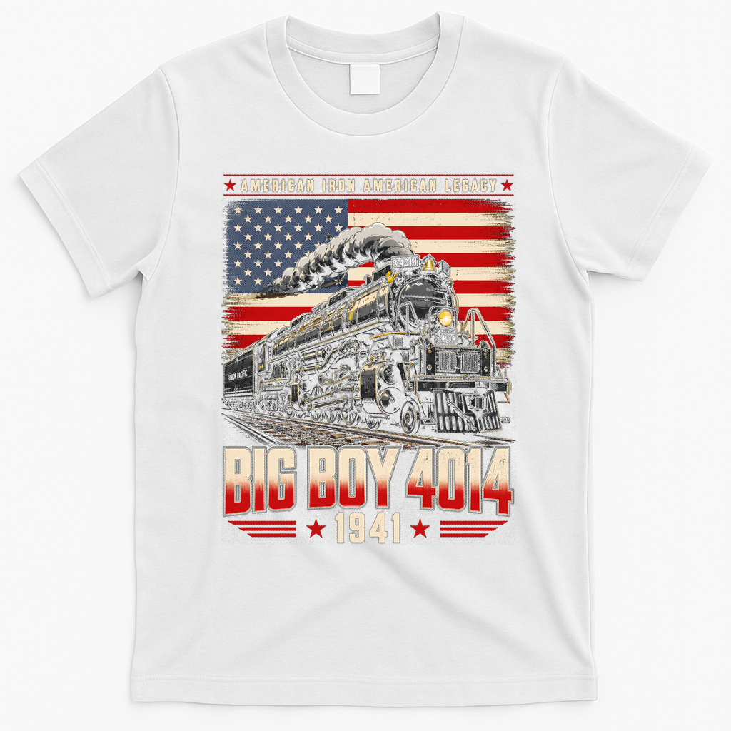 Vintage Big Boy 4014 American Steam Locomotive 1941 T-Shirt - White
