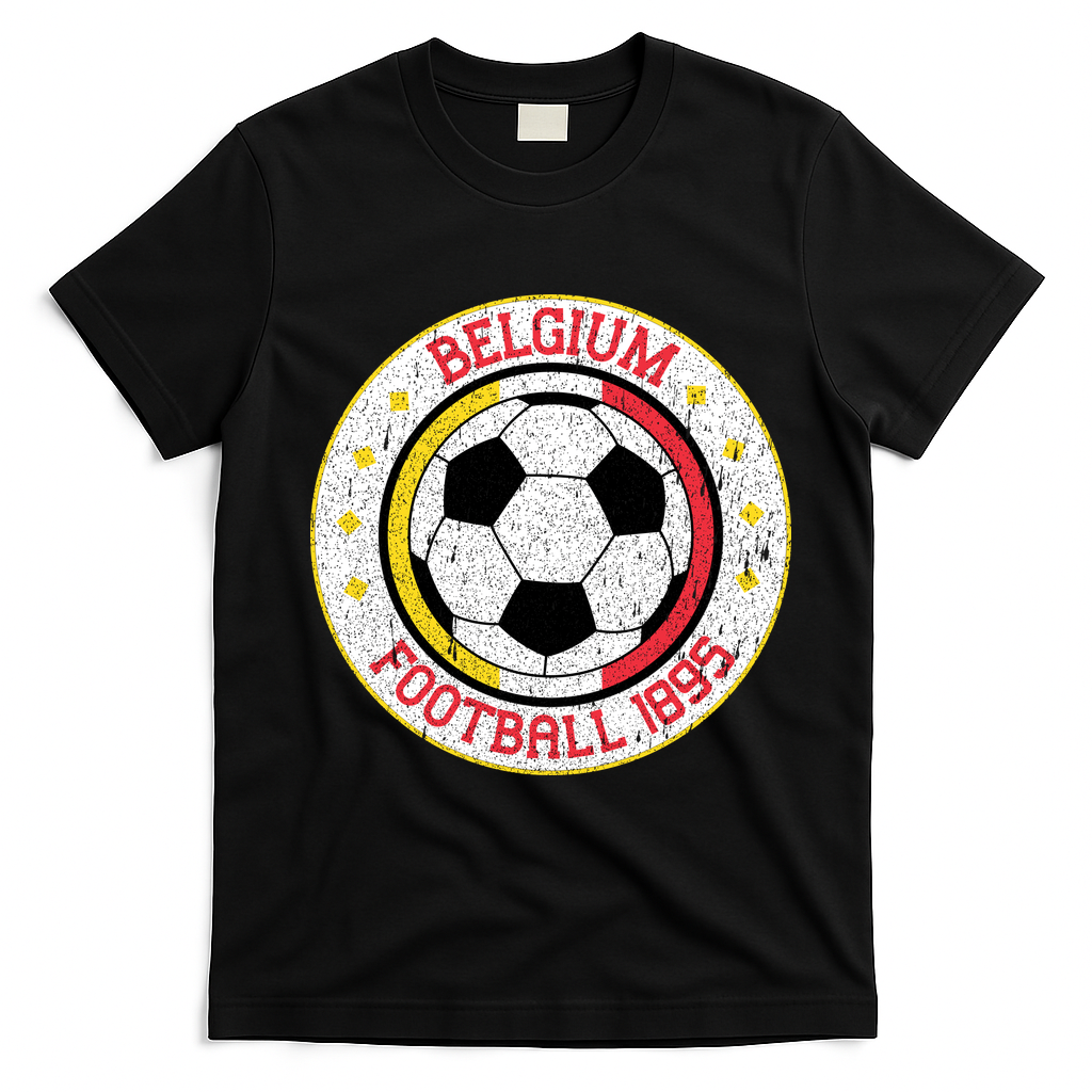Vintage Belgium Football 1895 Soccer T-Shirt - Black