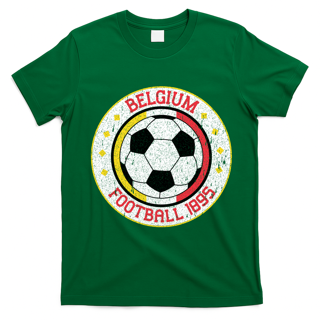 Vintage Belgium Football 1895 Soccer T-Shirt - Irish Green