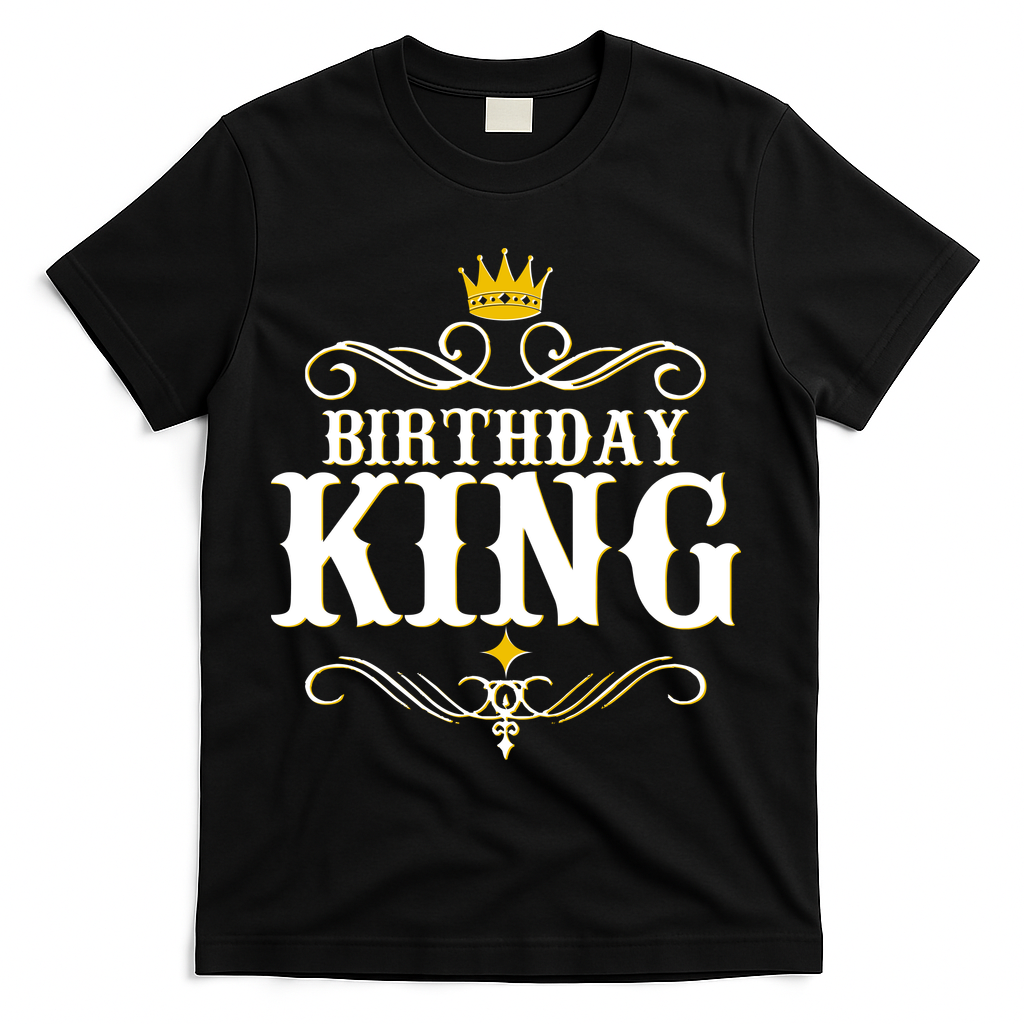 Vintage Birthday King T-Shirt - Black