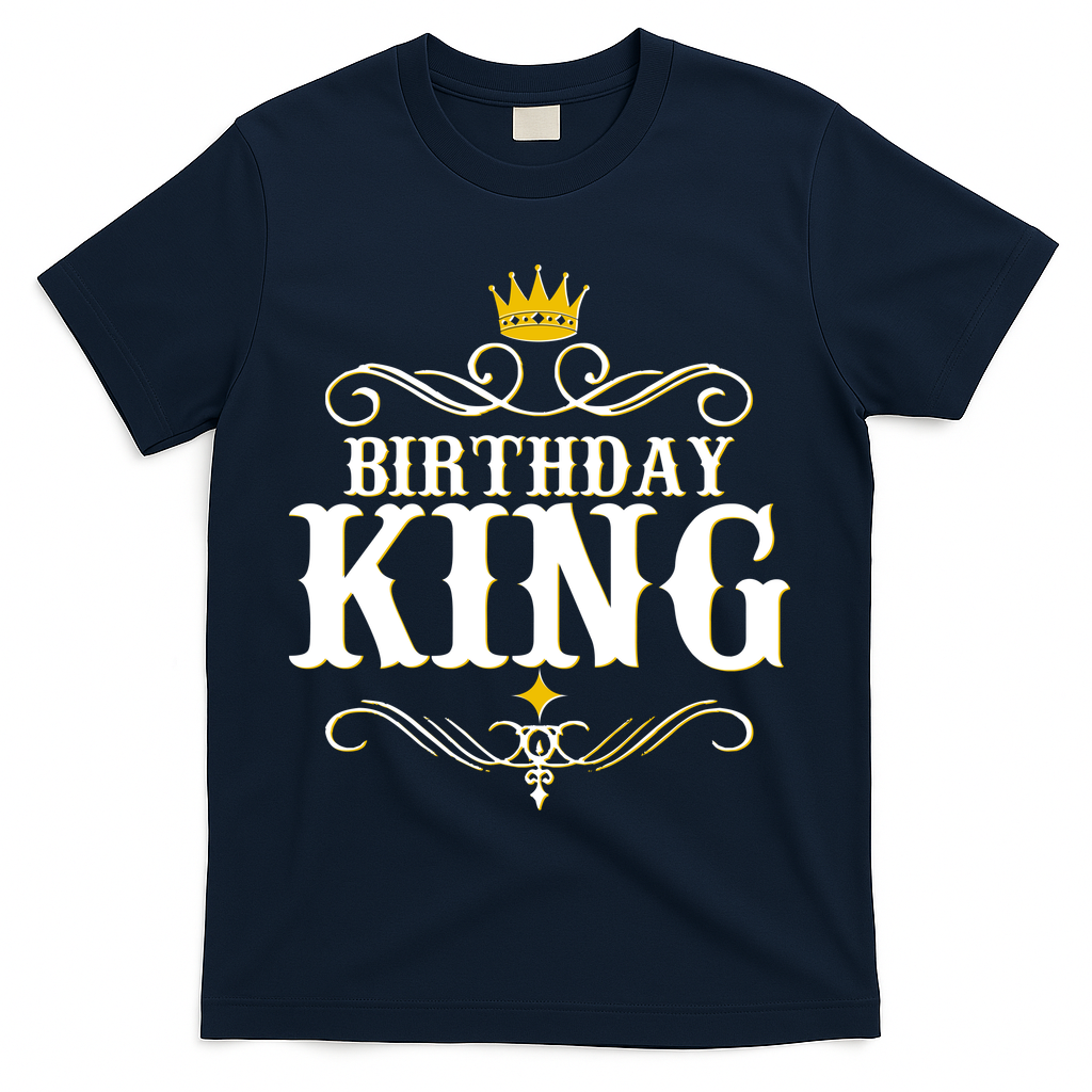 Vintage Birthday King T-Shirt - Navy