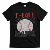 Vintage Ball Mama Softball Mom Checkered Print Mothers Day T-Shirt