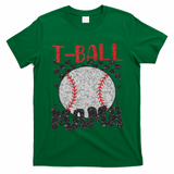 Vintage Ball Mama Softball Mom Checkered Print Mothers Day T-Shirt