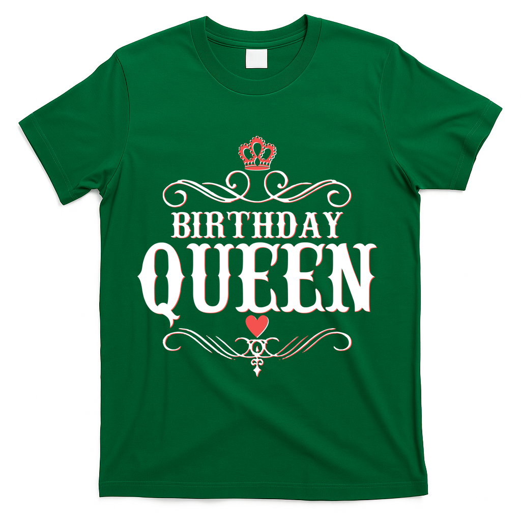 Vintage Birthday Queen T-Shirt - Green
