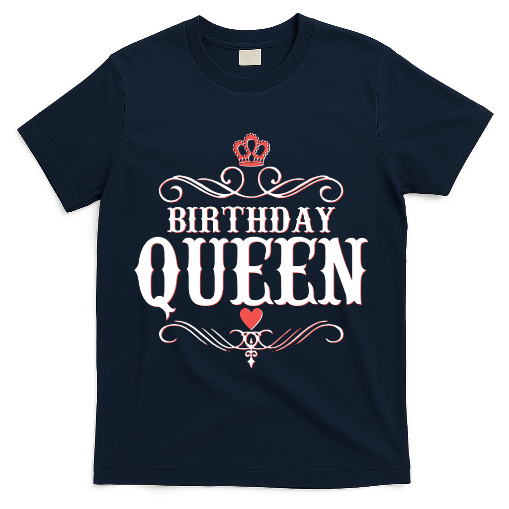 Vintage Birthday Queen T-Shirt - Navy