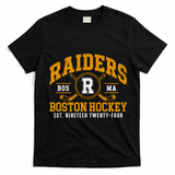 Vintage Boston Raiders Hockey Fan Team Spirit T-Shirt - Black