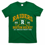 Vintage Boston Raiders Hockey Fan Team Spirit T-Shirt - Irish Green