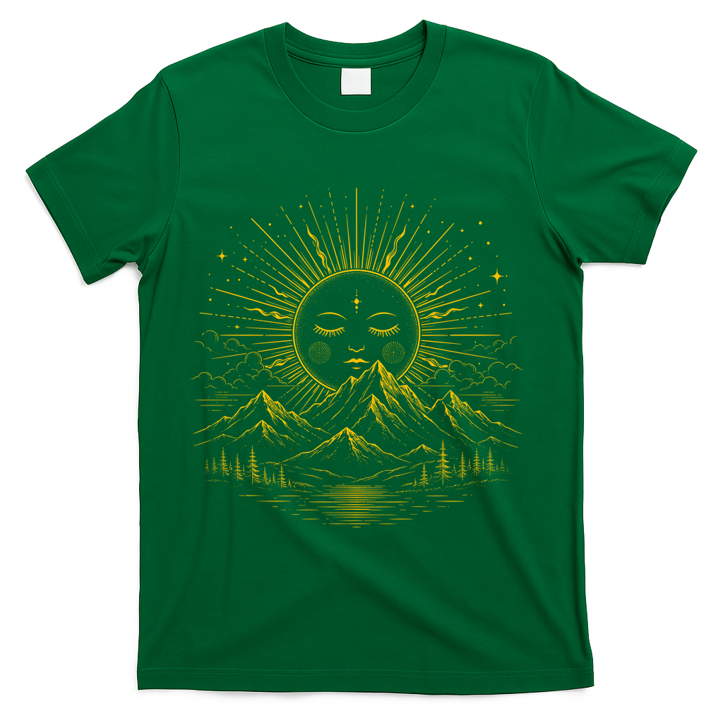 Vintage Boho Sun T-Shirt - Green