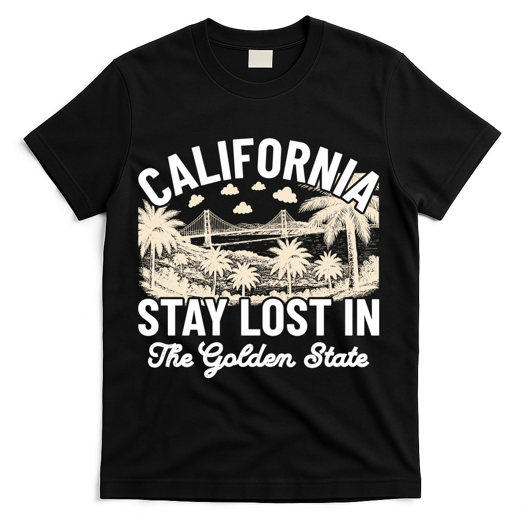 Vintage California 70s Style Souvenir Gift T-Shirt - Black