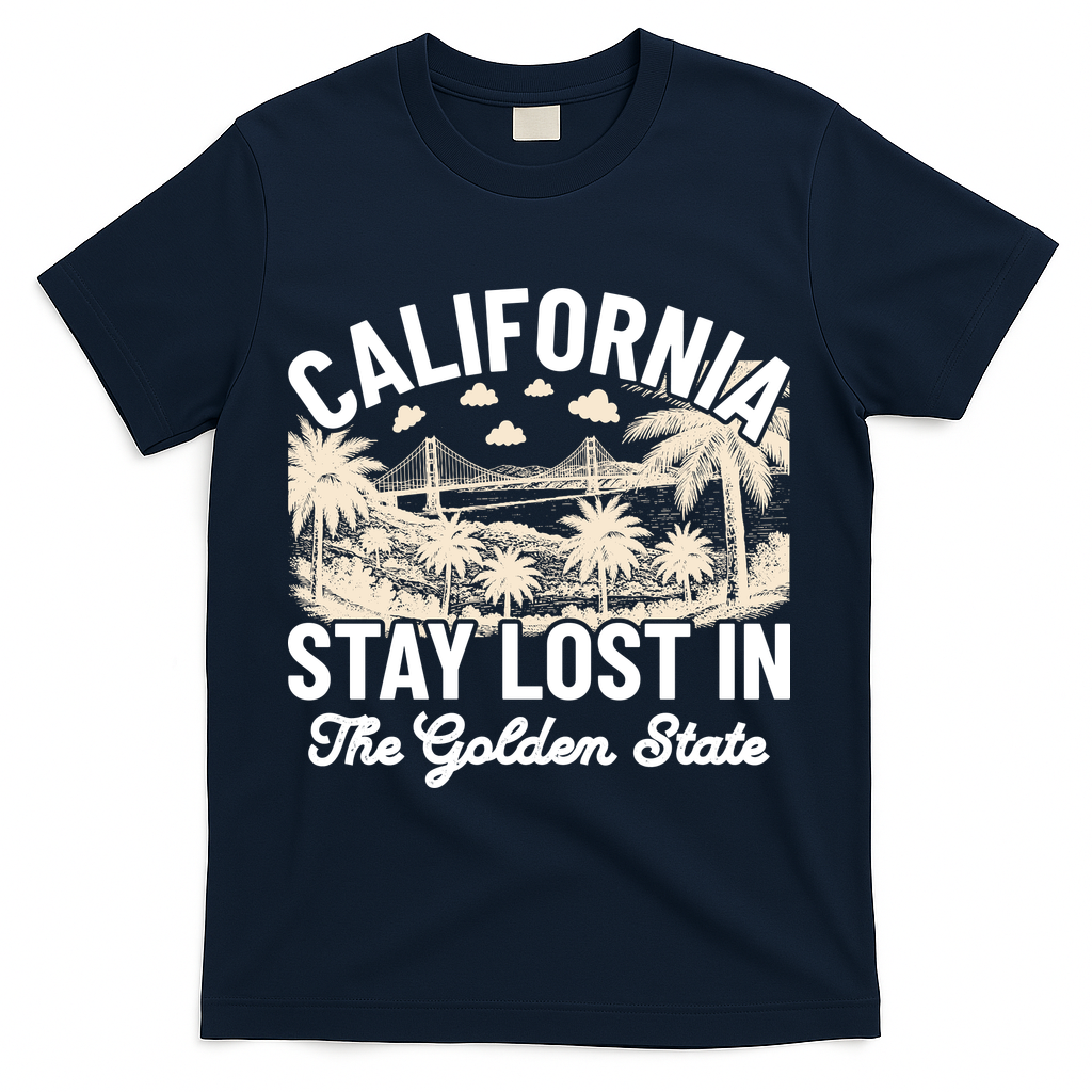 Vintage California 70s Style Souvenir Gift T-Shirt - Navy