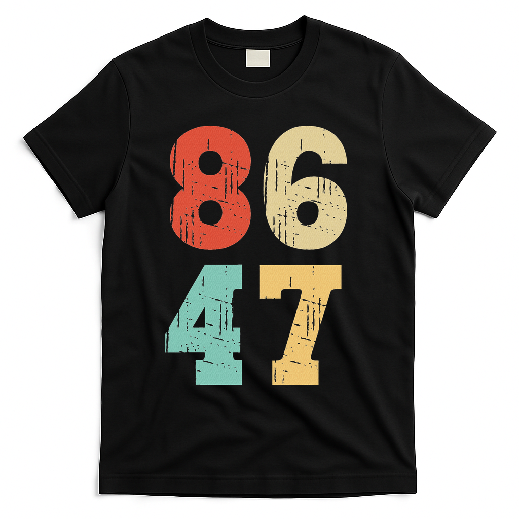 Vintage Classic 86 47 Anti Trump T-Shirt - Black